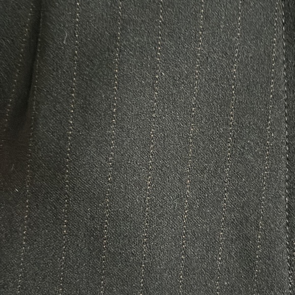 Donna Karan High Rise Slim Wide Leg Wool Blend Black Pinstriped Trousers 4 - Picture 3 of 10